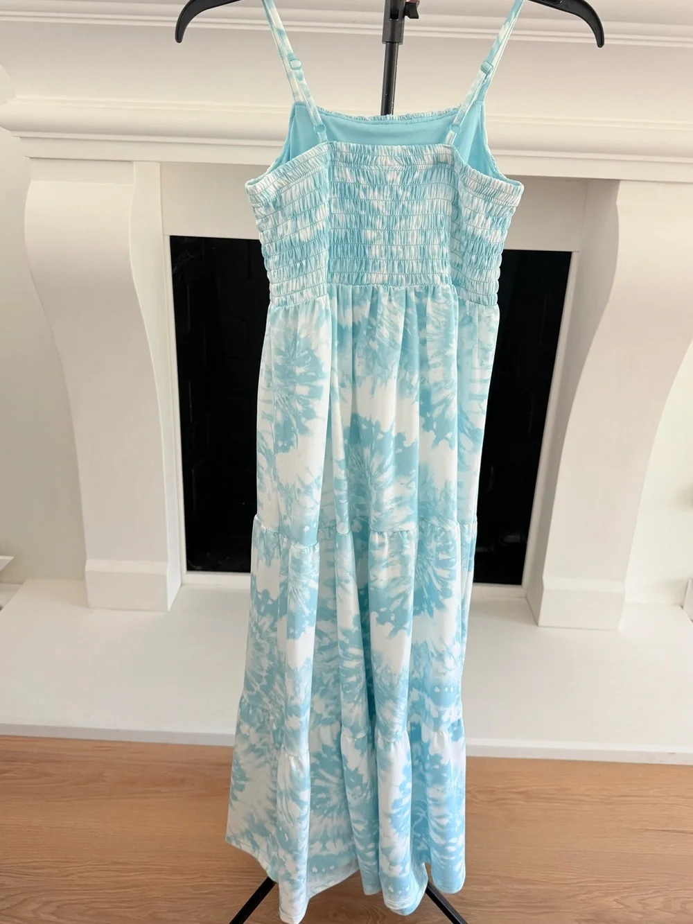 Girls' Light Blue Tie-Dye Smocked Maxi Dress/ Girls 10-12